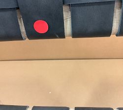 Open Box: Fenton Leather Bar Stool, Counter Height - Churchfield Ebony, Seadrift Frame