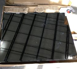 Open Box: Vintage Frameless Rectangular Pivot Mirror, 27"W x 35"H - Matte Black