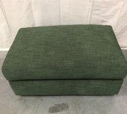 Open Box: Westwood Upholstered Ottoman, Down Blend Wrapped Cushions - Performance Heathered Tweed Evergreen