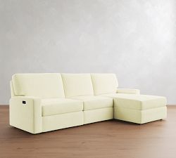PB Comfort Modern Square Arm Power Reclining Chaise Sectional (111"-124")