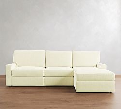 PB Comfort Modern Square Arm Power Reclining Chaise Sectional (111"-124")