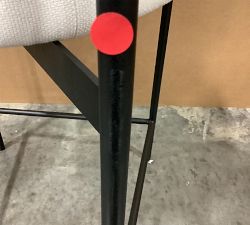 Open Box: Maison Upholstered Counter Stool (24") - Peformance Heathered Basketweave Ivory, Antique Bronze Legs 