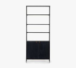 Open Box: Graham Open Bookcase with Doors, 35" - Black Wash