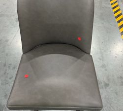 Open Box: Layton Leather Swivel Bar Stool (31.5") - Gravel Graphite, Mahogany