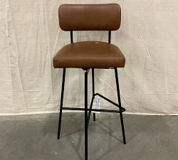 Open Box: Maison Leather Swivel Stool, Bar Stool, 31" - Signature Maple