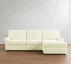 PB Comfort Modern Roll Arm Power Reclining Chaise Sectional (117"-131")