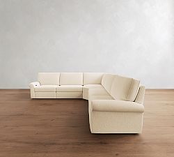 PB Comfort Roll Arm Power Reclining L-Shaped Sectional (122"-136")