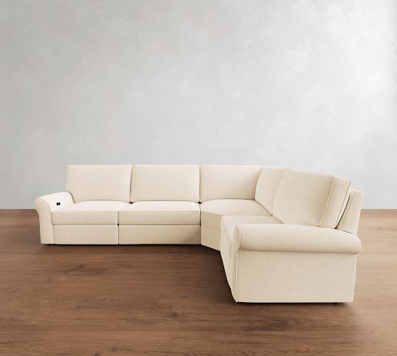 PB Comfort Roll Arm Power Reclining Reversible Wedge Sectional (122"-136") by Pottery Barn
