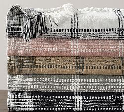 Killian Windowpane Plaid Fringe Throw