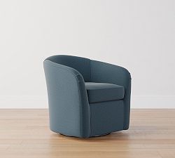 Open Box: Blake Swivel Chair, Rustic Chenille - Slate