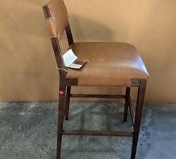 Open Box: Bromley Leather Bar Stool, 31.5"H - Sonoma Chestnut