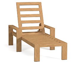 Open Box: Malibu FSC® Teak Outdoor Chaise Lounge Frame, Individual - Natural