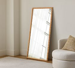 Open Box: Newport Rectangle Floor Mirror (32"W x 66"H) - Light Wood