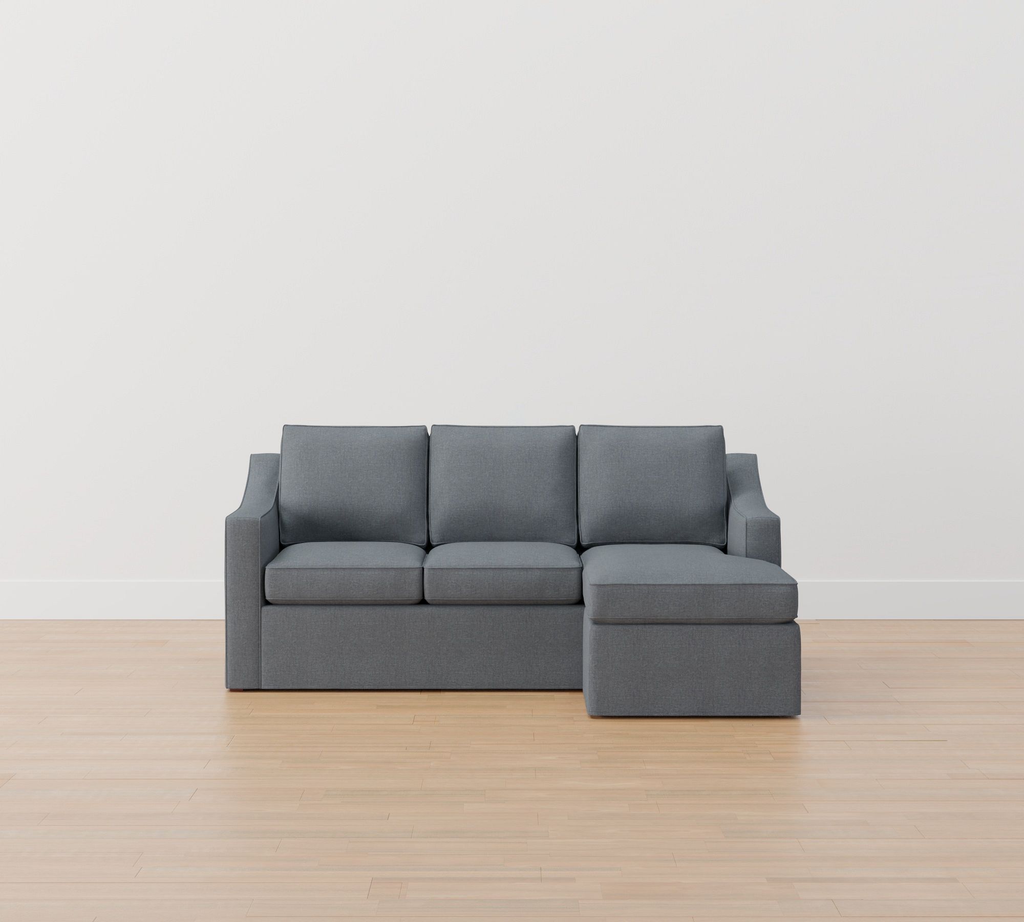 Cameron Slope Arm Slipcovered Reversible Chaise Sectional (85")