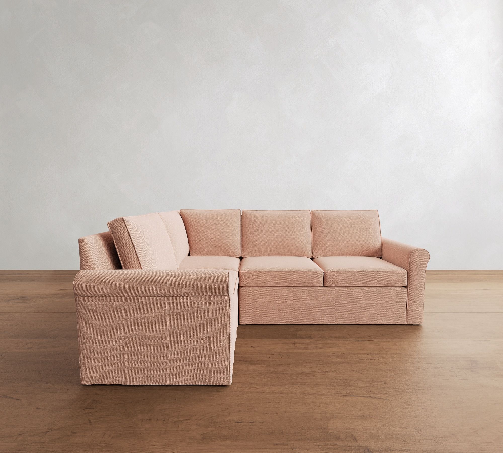 Cameron Roll Arm Slipcovered 3-Piece Sectional (102")
