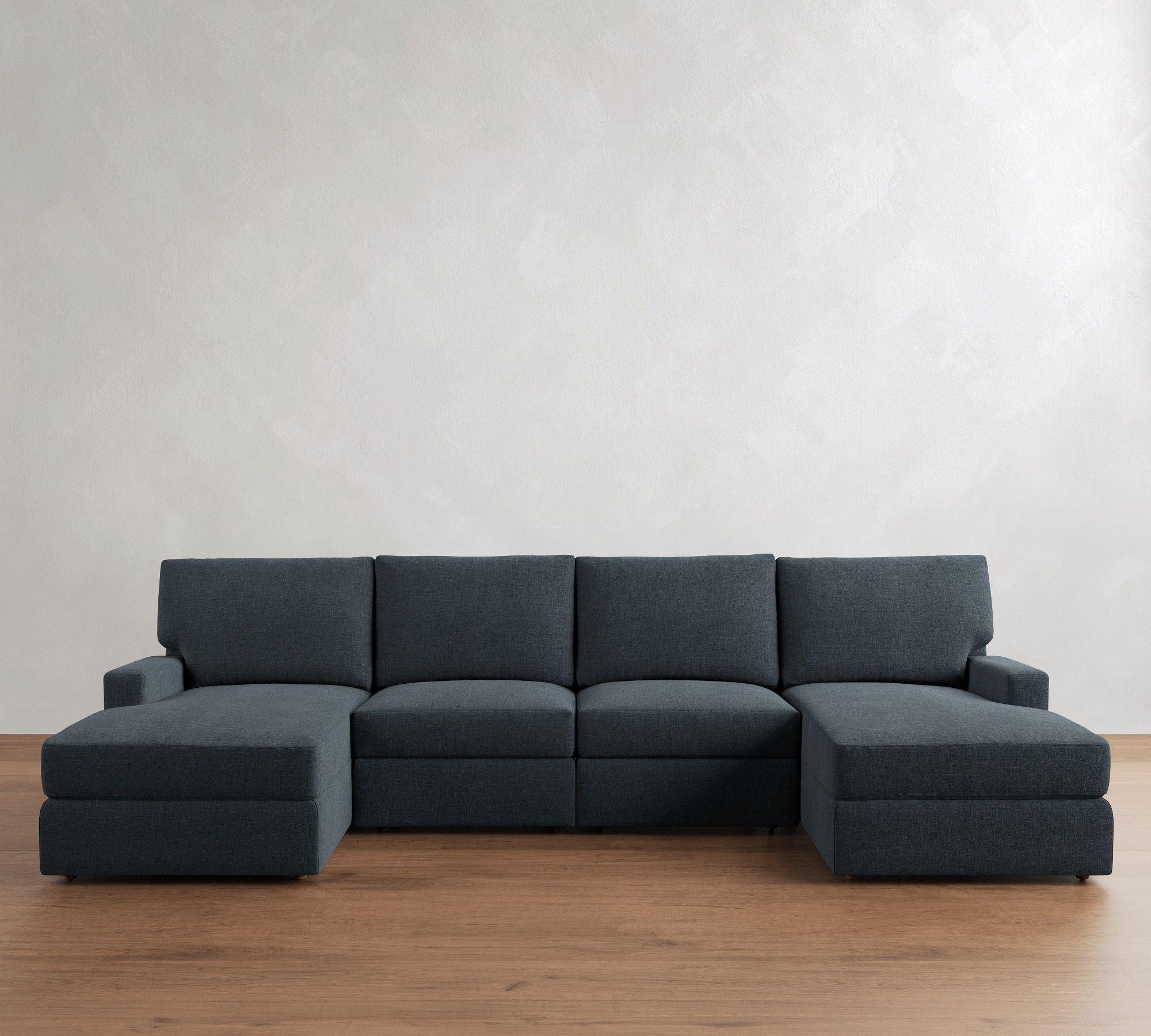 PB Comfort Modern Square Arm Power Reclining Double Chaise Sectional (143"-171")