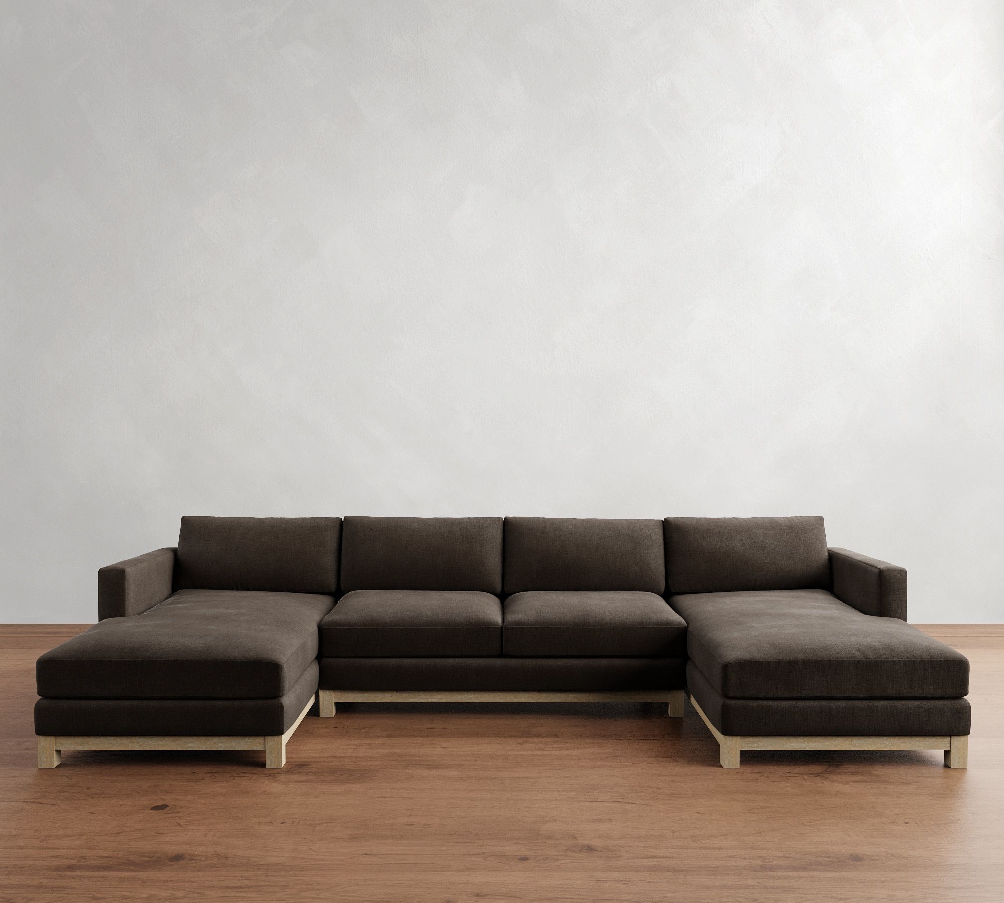 Jake Seadrift Wood Base Double Chaise Sectional (143"–163") - thumbnail 2