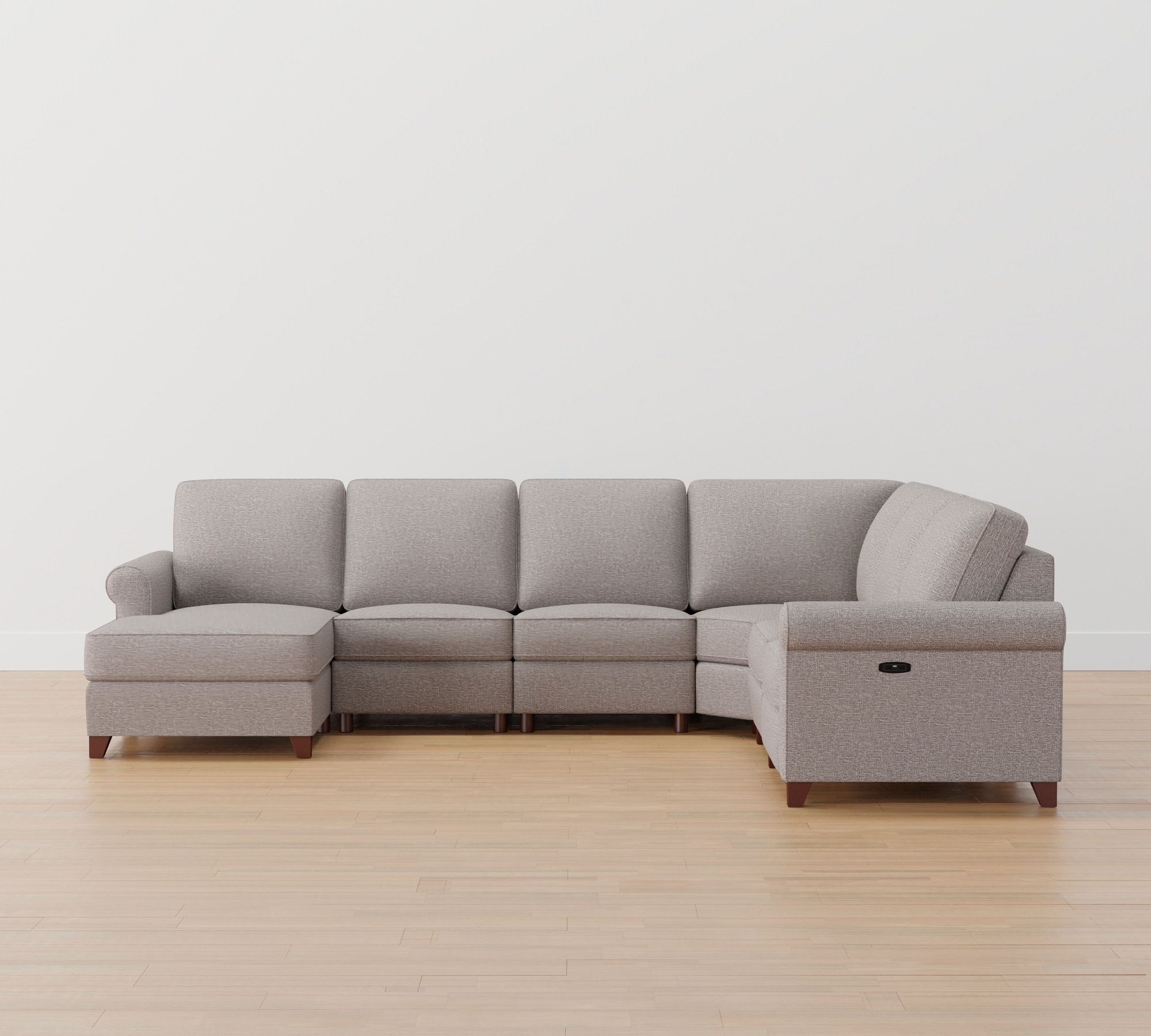 Cameron Roll Arm Power Reclining L-Shaped Chaise Sectional (139"&ndash;154")