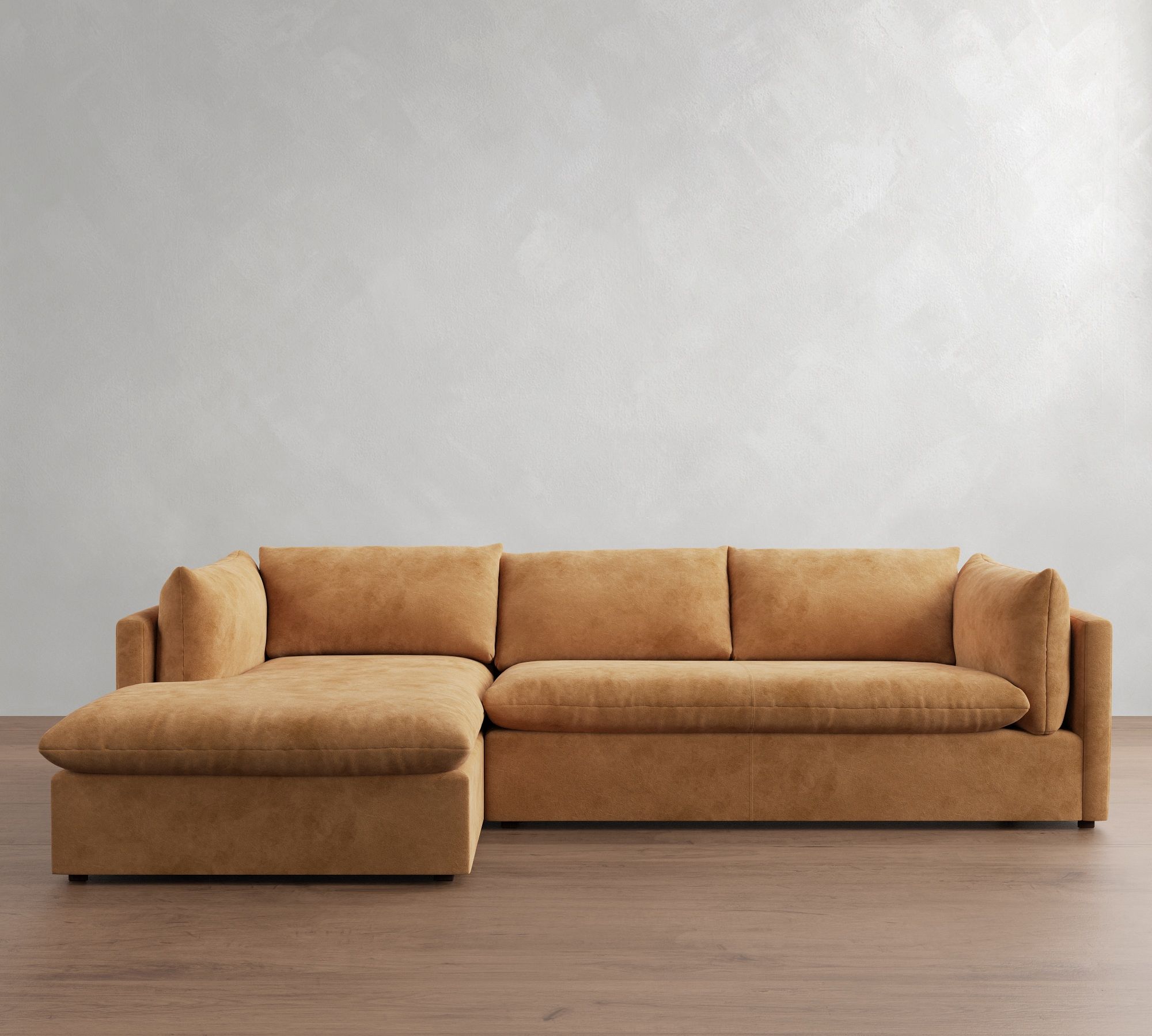 Palmetto Leather Chaise Sectional (121") - thumbnail 5