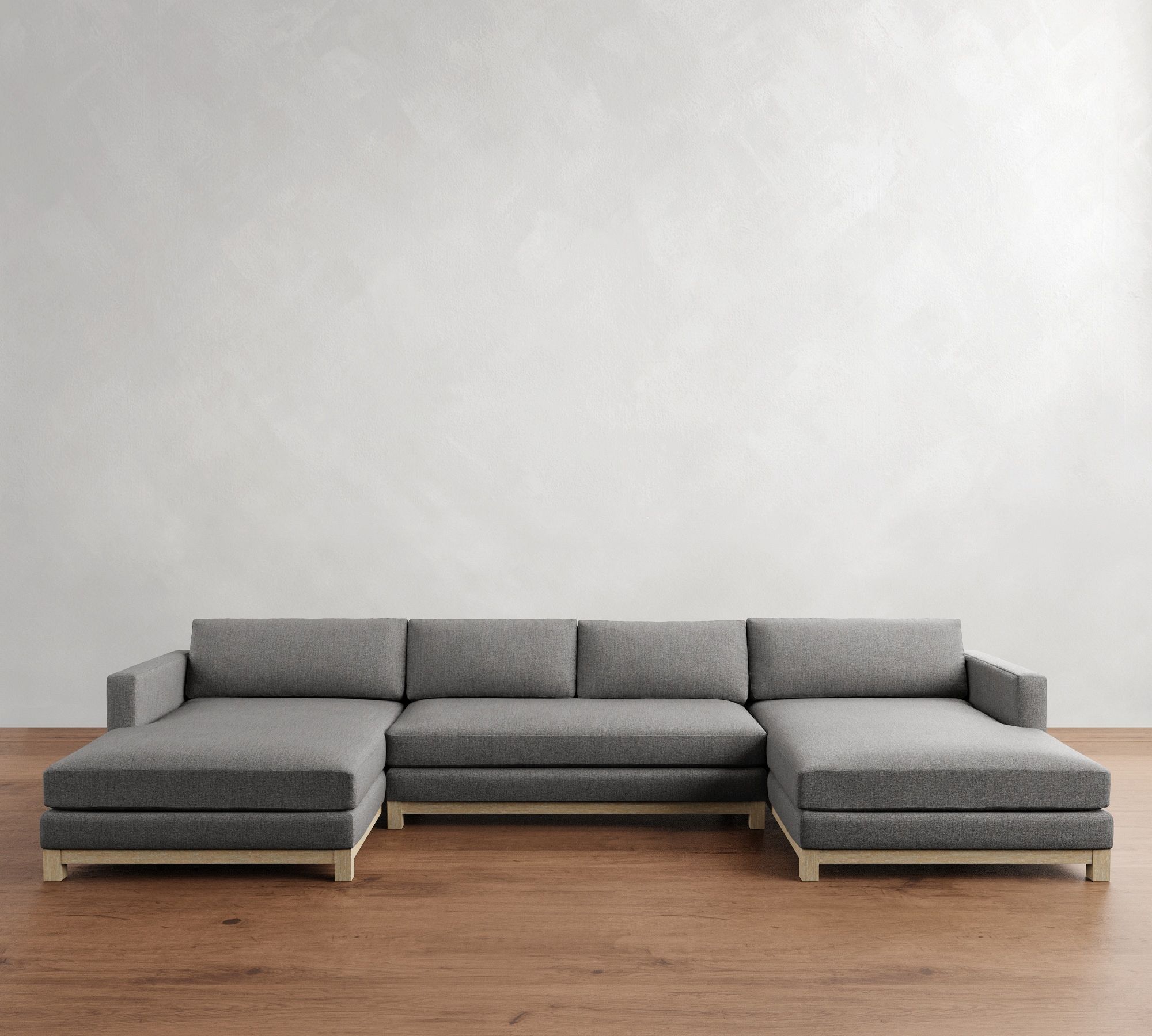 Jake Seadrift Wood Base Double Chaise Sectional (143"–163") - thumbnail 3