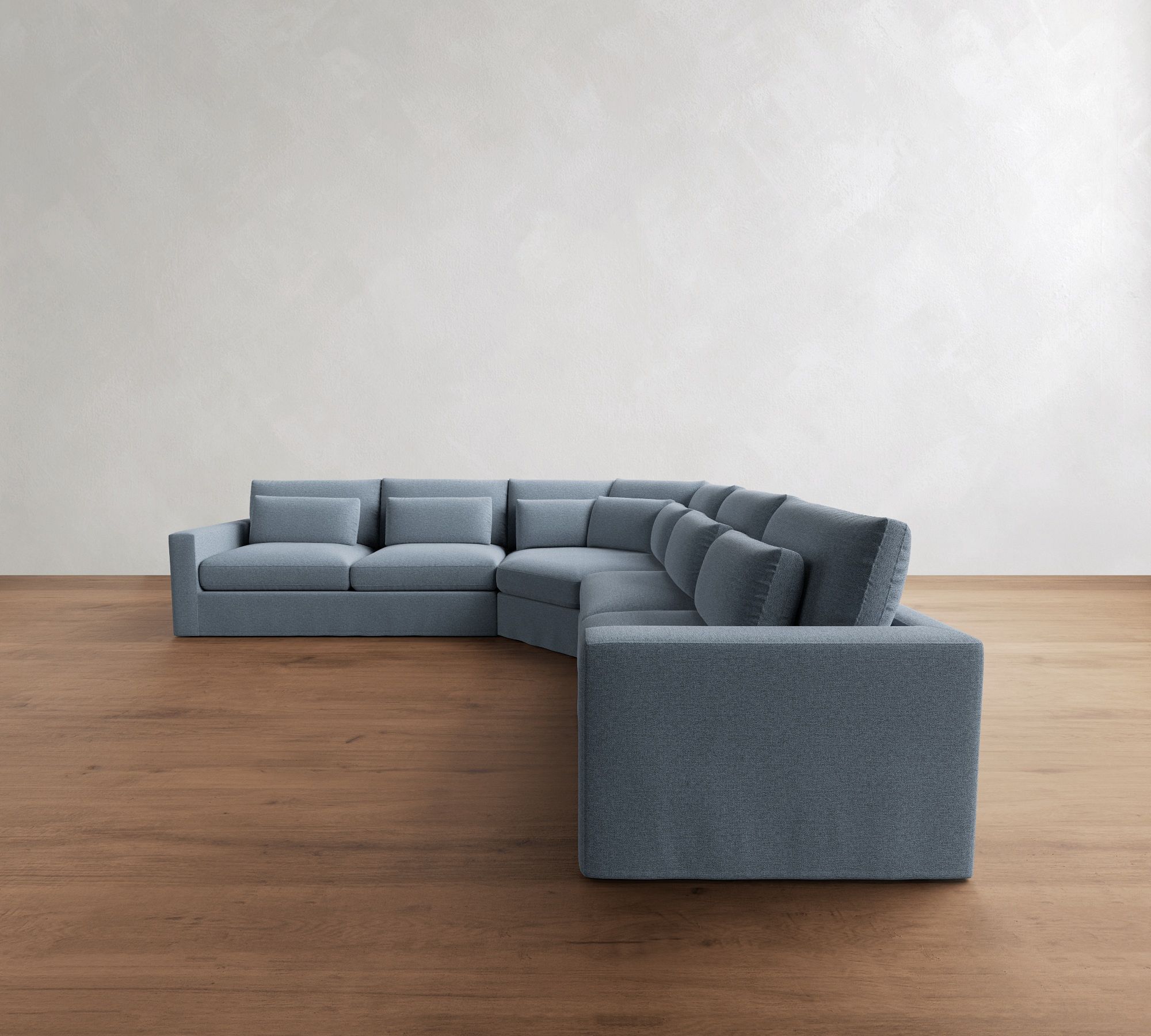 Westwood Square Arm Deep Seat Slipcovered 3-Piece L-Shaped Wedge Sectional (133")