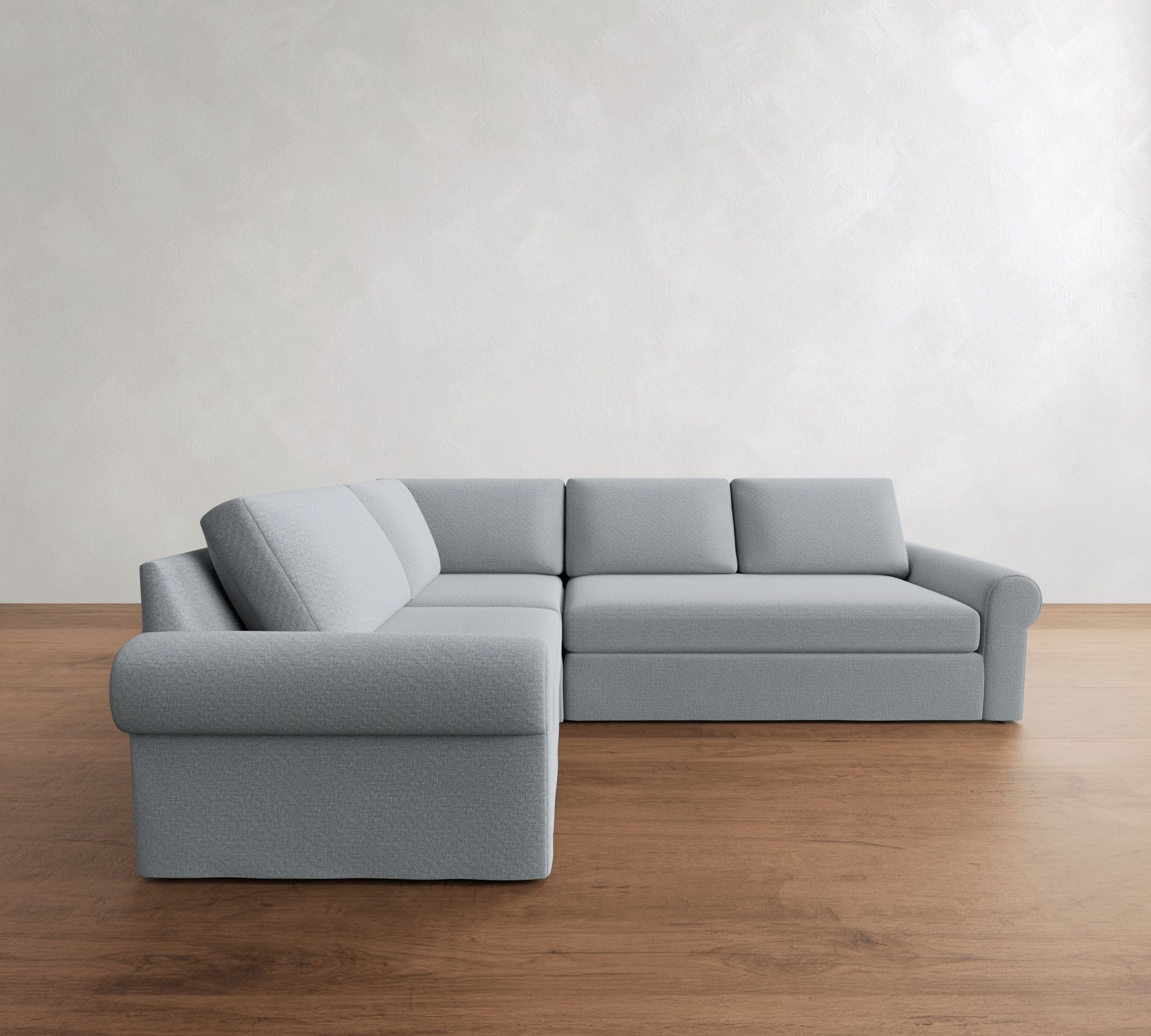 Big Sur Roll Arm Slipcovered 3-Piece Sectional (115") - thumbnail 7