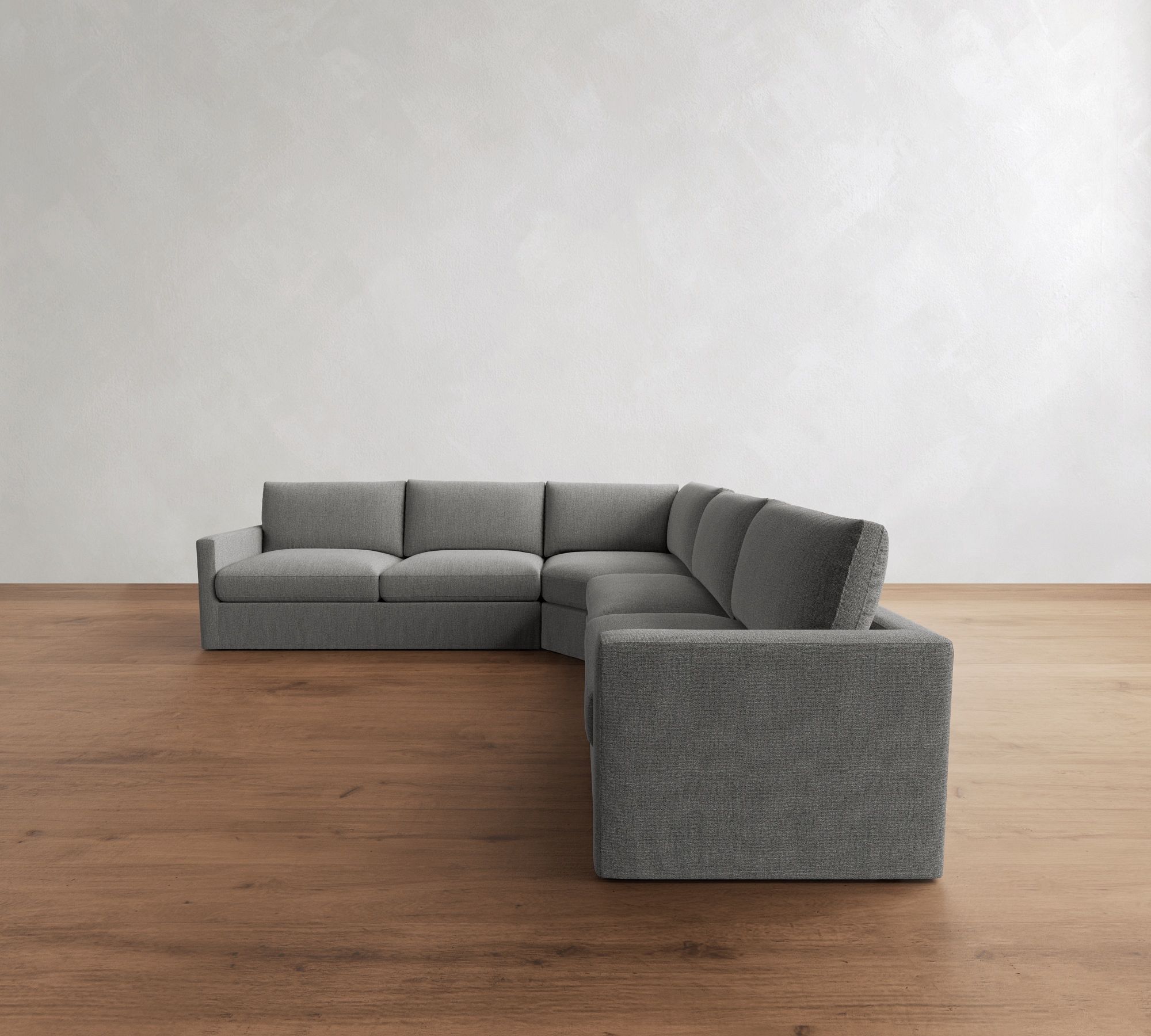 Westwood Slim Arm Slipcovered 3-Piece L-Shaped Wedge Sleeper Sectional (124")