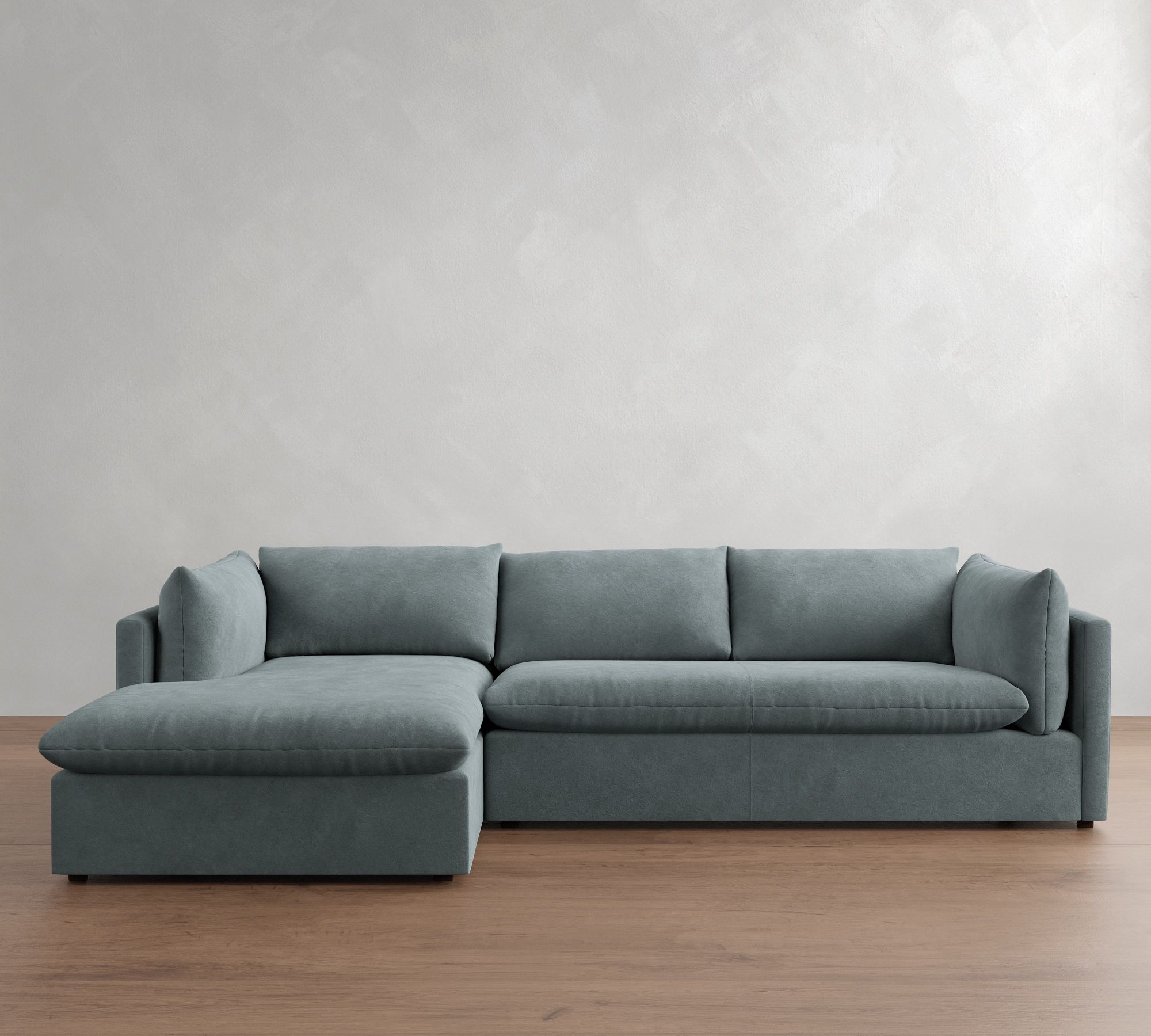 Palmetto Leather Chaise Sectional (121") - thumbnail 3