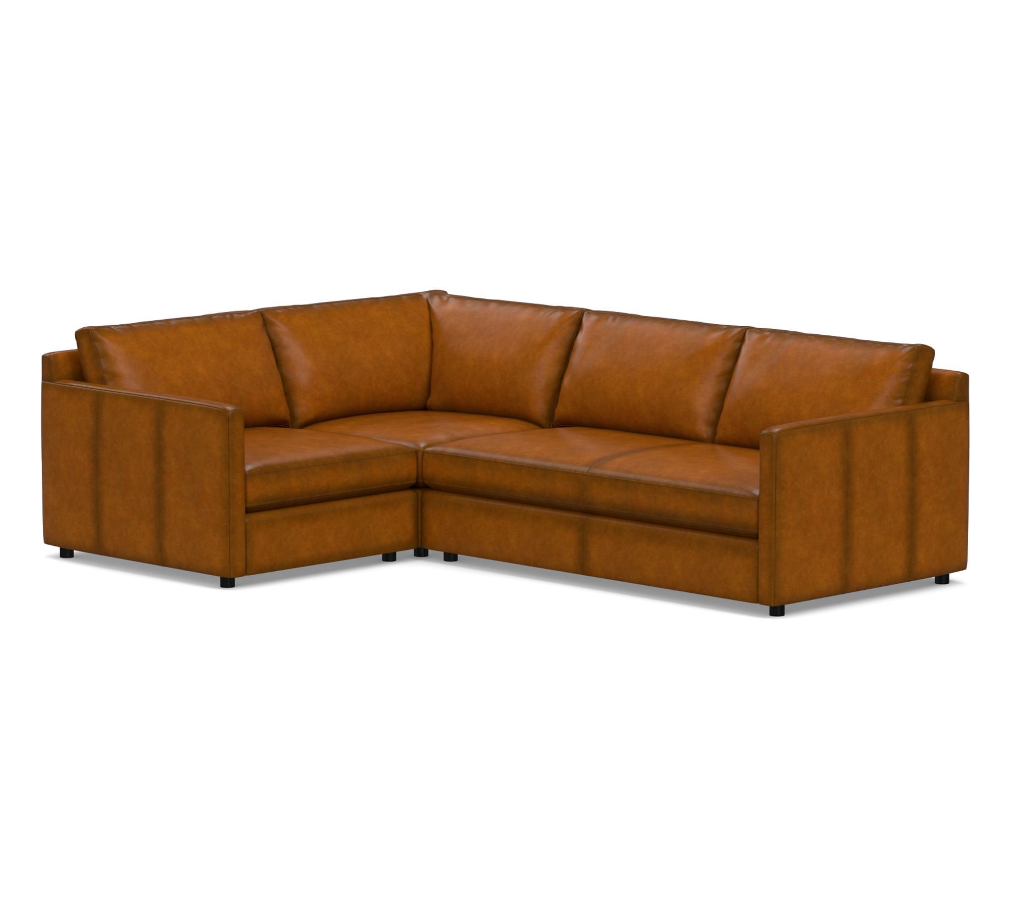 Pacifica Slim Arm Leather 3-Piece Sectional (106") - thumbnail 6
