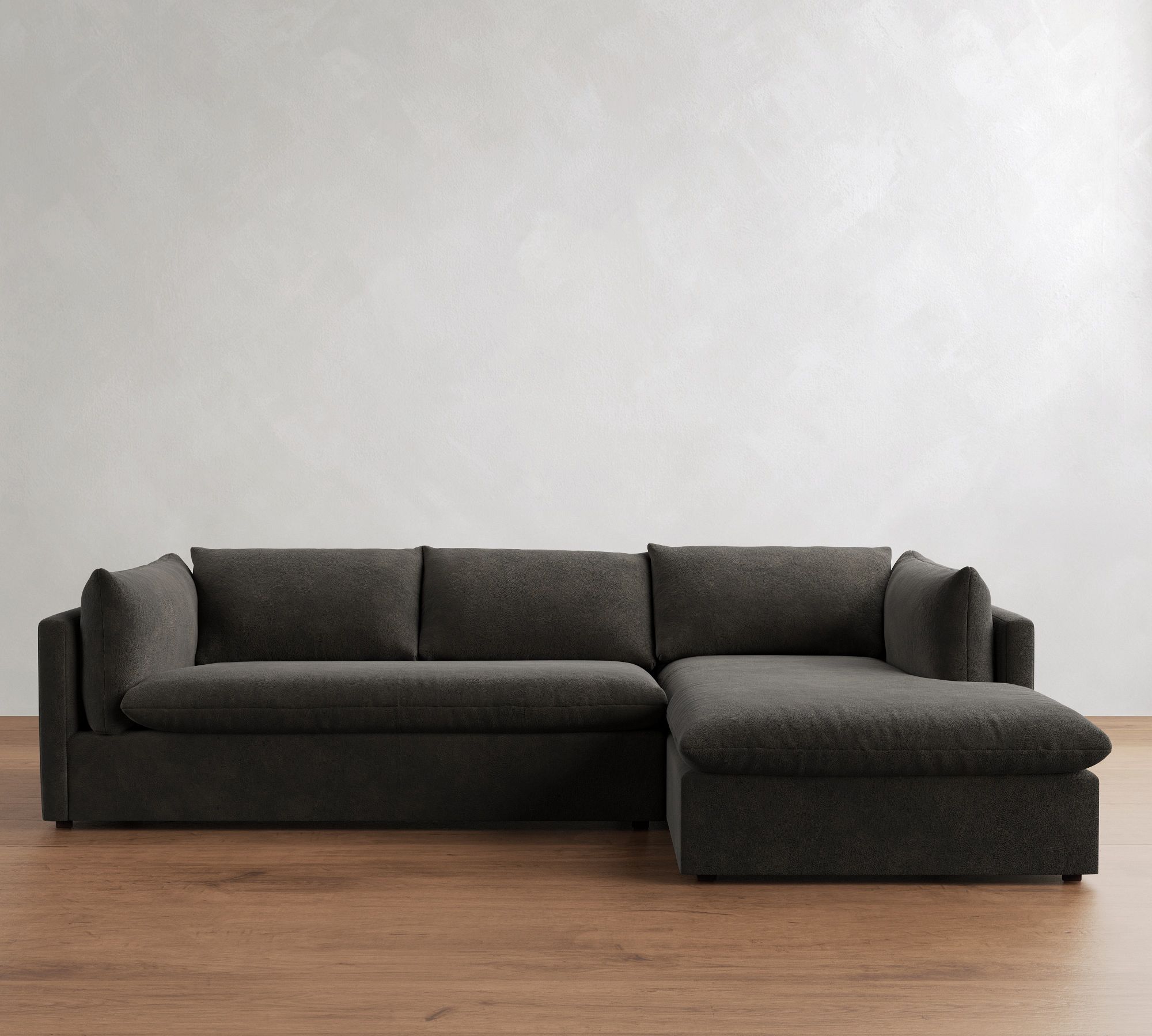 Palmetto Leather Chaise Sectional (121")