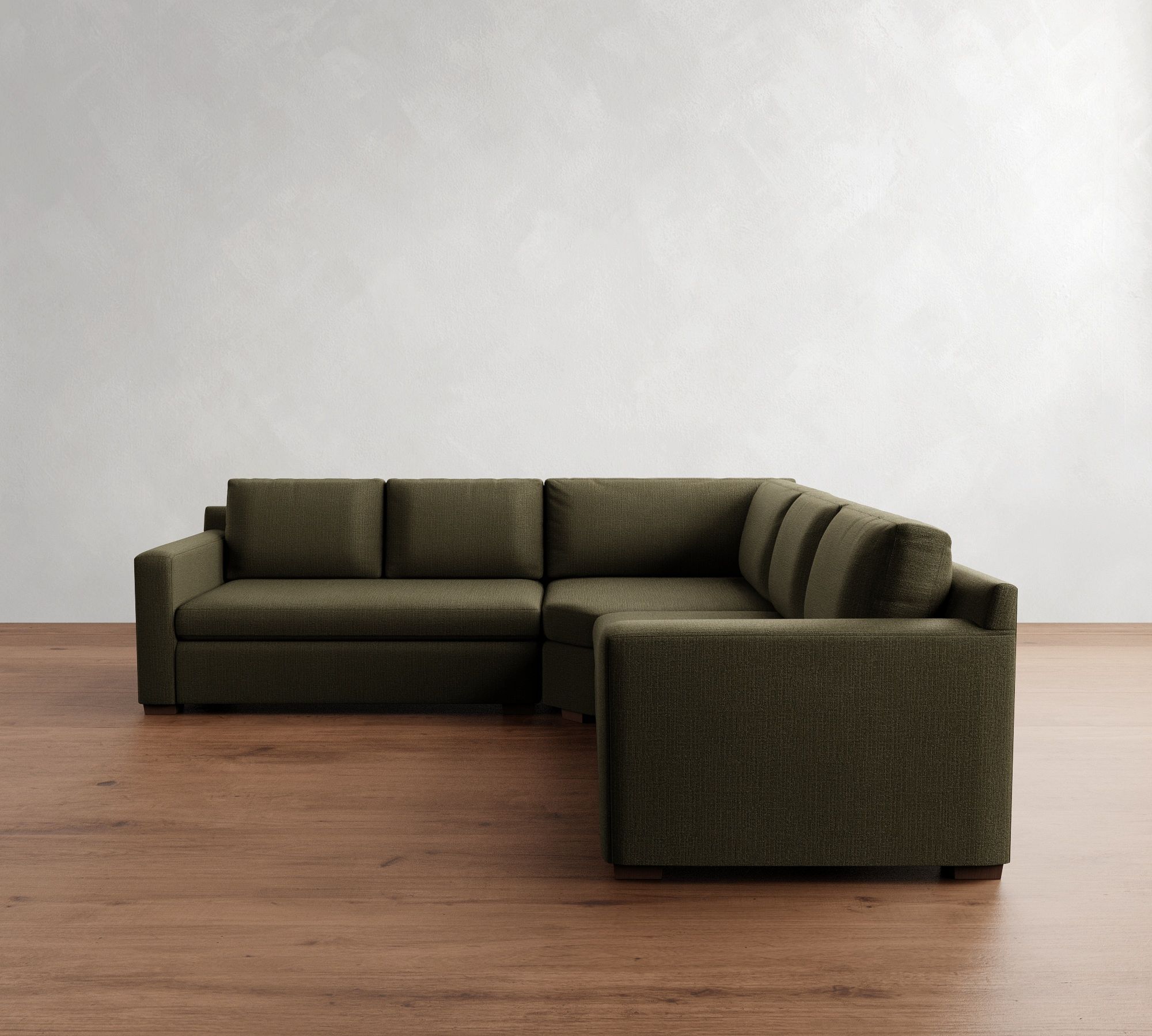 Shasta Square Arm 3-Piece L-Shaped Wedge Sectional (105"&ndash;110") - thumbnail 4
