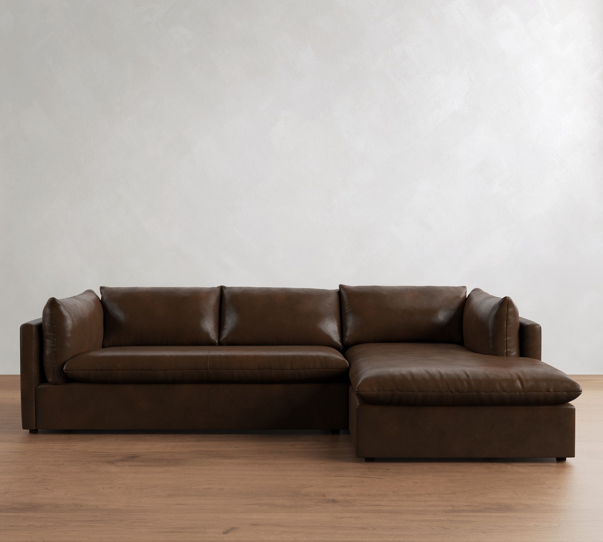 Palmetto Leather Chaise Sectional (121") - thumbnail 10