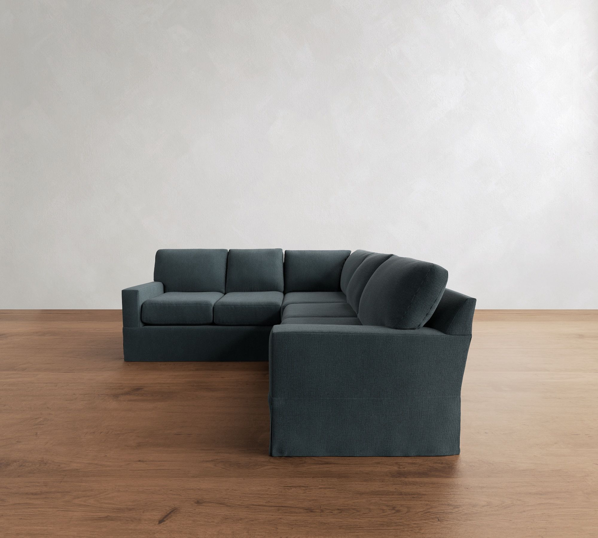 Buchanan Modern Square Arm Slipcovered 3-Piece L-Shaped Sectional (93")