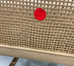 Open Box: Atwood Cane Dining Armchair - Performance Boucle Oatmeal, Seadrift