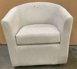 Open Box: Hyde Upholstered Swivel Armchair - Heathered Chenille Stone