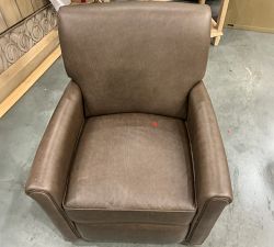 Open Box: Irving Roll Arm Swivel Recliner without Nailheads - Gravel Chocolate