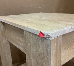 Open Box: Travertine Square Side Table (21") - Fog