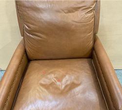 Open Box: Tyler Square Arm Leather Tall Manual Recliner with Nailheads (41") - Vintage Caramel, Seadrift