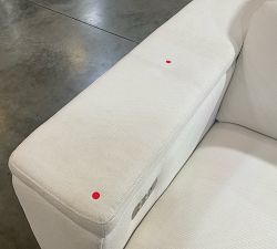 Open Box: Ultra Lounge Square Arm Left-Arm Recliner - Performance Heathered Basketweave Ivory, Brown