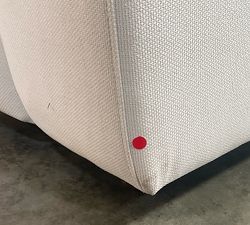 Open Box: Ultra Lounge Square Arm Right-Arm Recliner - Performance Heathered Basketweave Ivory, Brown