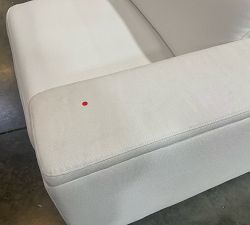 Open Box: Ultra Lounge Square Arm Right-Arm Recliner - Performance Heathered Basketweave Ivory, Brown