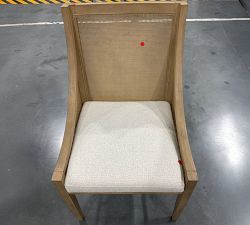 Open Box: Atwood Cane Dining Armchair - Performance Boucle Oatmeal, Seadrift