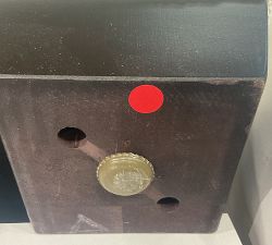 Open Box: Pearce Upholstered Sectional Ottoman (31"Sq) - Performance Boucle Oatmeal, Espresso