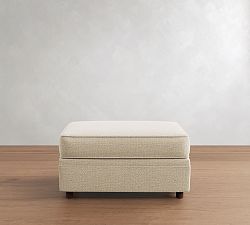 Open Box: Pearce Upholstered Sectional Ottoman (31"Sq) - Performance Boucle Oatmeal, Espresso