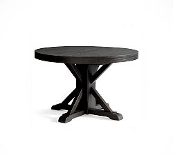 Open Box: Benchwright Round Pedestal Extendable Dining Table (48"-72") - Blackened Oak