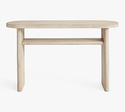 Open Box: Cayman Round Console Table (48") - Biscotti