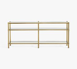 Open Box: Everson Grand Glass Console Table (73") - Brass