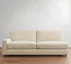 Open Box: PB Comfort Square Arm Left Sofa, Memory Foam - Rustic Chenille Ivory