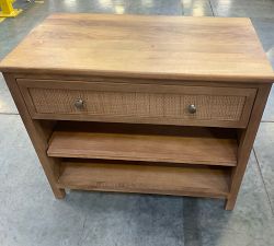 Open Box: Channing Cane Double Open Shelf Base With Drawer - Midland Amber