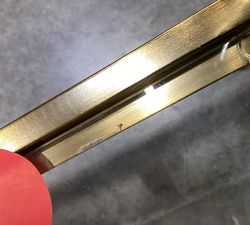 Open Box: Everson Rectangular Glass Coffee Table (52") - Antique Brass